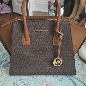 Michael Kors Brown and Tan Satchel